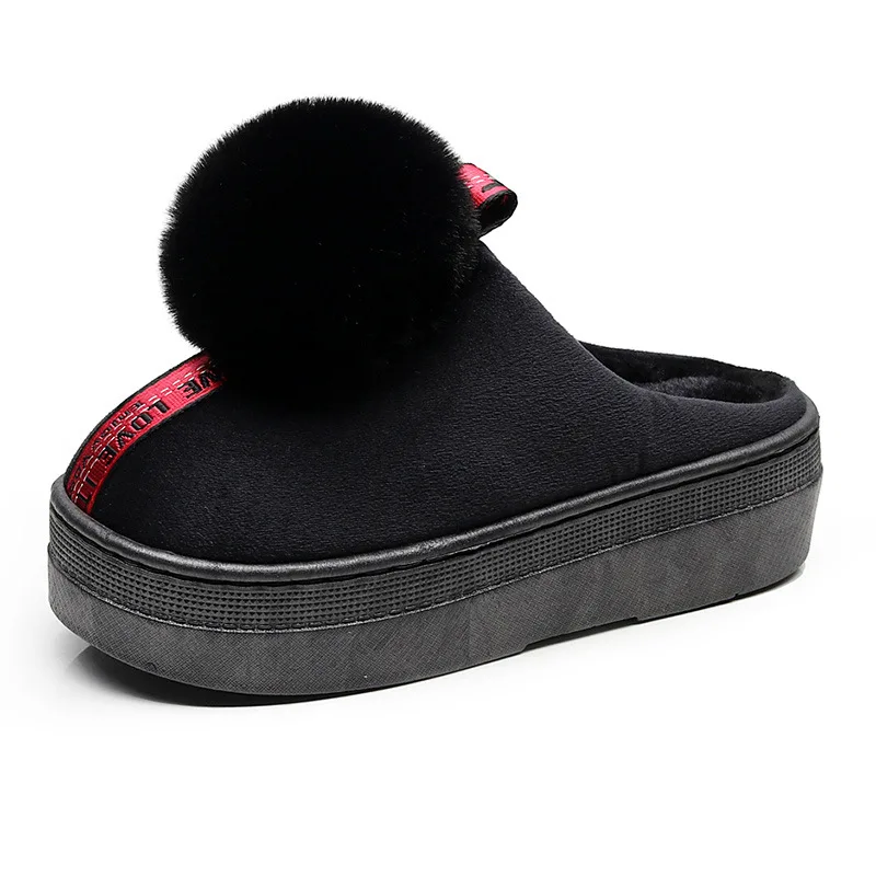 

Women Home Slippers Platform Indoor Cotton Slides Warm Plush Winter Shoes Woman House Floor Slipper Anti Slip Footwear 19071801