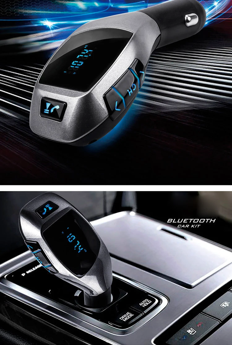 Bluetooth автомобильный комплект беспроводной fm-передатчик Автомобильный MP3-плеер громкой связи звонки, музыка USB зарядное устройство TF карта порт для Iphone samsung