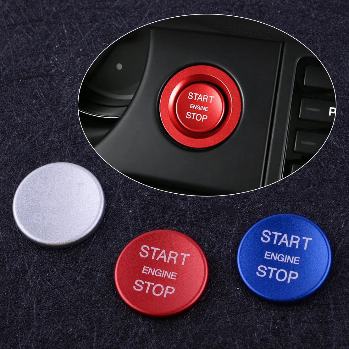 

CITALL Car Styling Engine Start Stop Ignition Switch Push Button Cover Trim fit for Land Rover Discovery Sport Evoque 2018