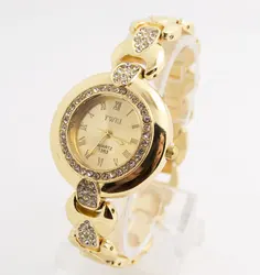 

Wholesale Brand Luxury Gold&Silver Bracelet Watch Women Ladies Fashion Crystal Quartz Dress Wristwatches TW056