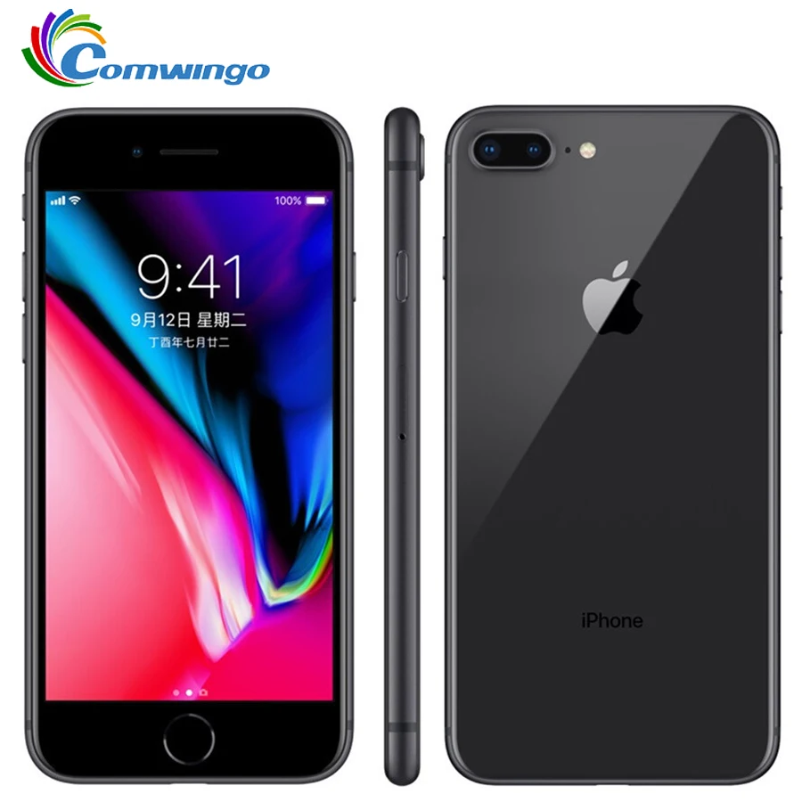 Original Apple iphone 8 Plus 3 GB RAM 64-256GB ROM Hexa Core desbloqueado iOS 5,5 pulgadas 12MP huella dactilar 2691 teléfono Móvil mAh LTE