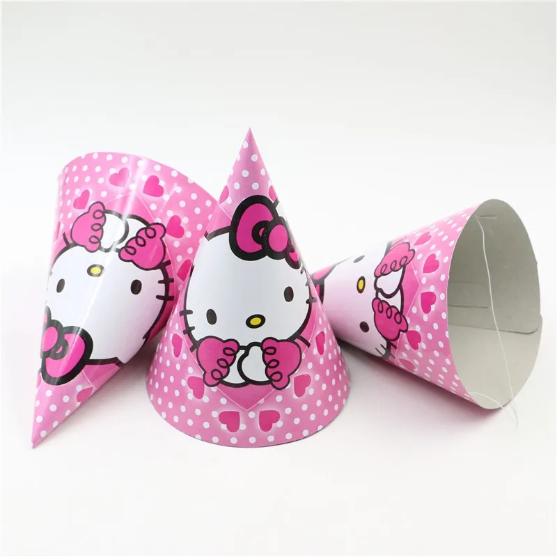 Hello Kitty Hat 6pcs/lot Happy Birthday Decorative Paper Hat Baby ...