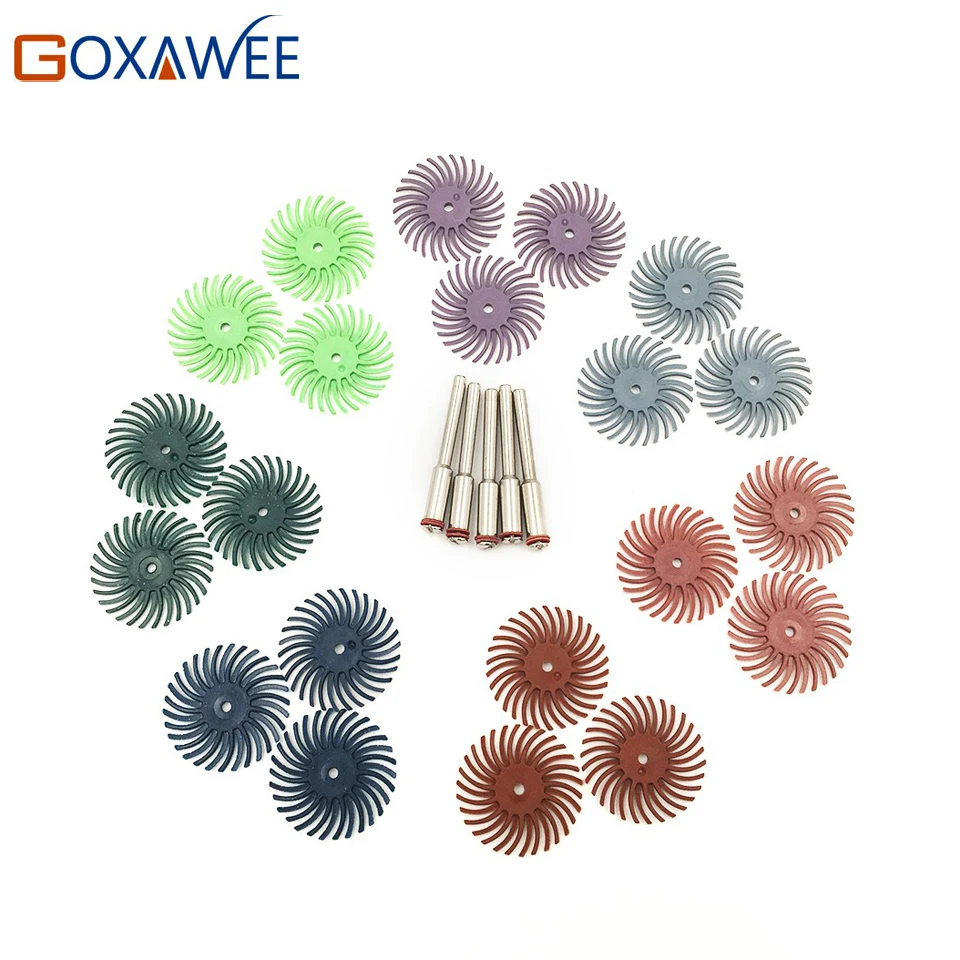 

Hot 10pcs Radial Bristle Abrasive Brush Mixed Grit Coarse Dremel Accessories For Dremel Rotary Tools Abrasive Tool +2pcs Mandrel