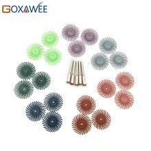 Hot 12pcs Radial Bristle Abrasive Brush Mixed Grit Coarse Dremel Accessories For Dremel Rotary Tools Abrasive Tool +2pcs Mandrel