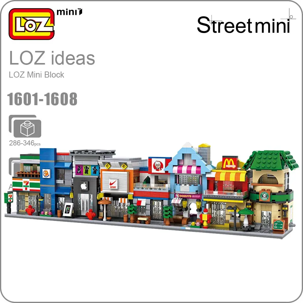LOZ Blocks City Mini Street Bricks Set Architecture Building Blocks Educational Toys For Children Forge World House 1601-1608 LOZ Blocks City Mini Street Bricks Set Architecture Building Blocks Educational Toys For Children Forge World House 1601-1608