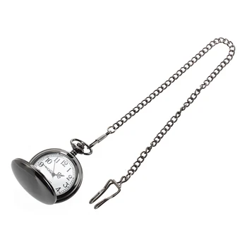 

Practical Pocket watch quartz men women silver mirror ball black box clip chain