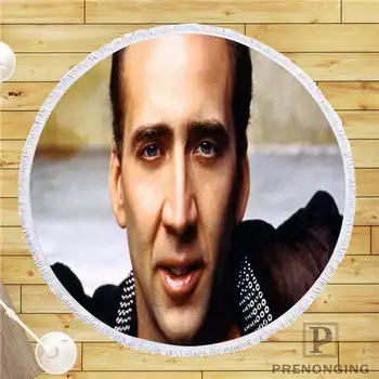 

Custom DIY Customized Microfiber Fabric Nicolas_Cage (1)@ Round Beach Blanket Towel Printed on Demand 150cm #19-01-28-3-29