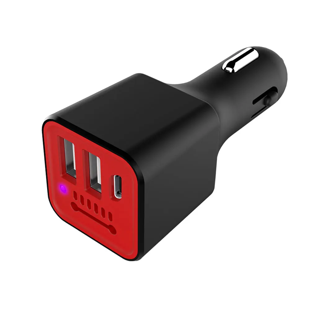 Black Vehemo двойной usb type-C автомобильный очиститель воздуха зарядное устройство Автомобильное usb портативный мобильный телефон - Название цвета: Black