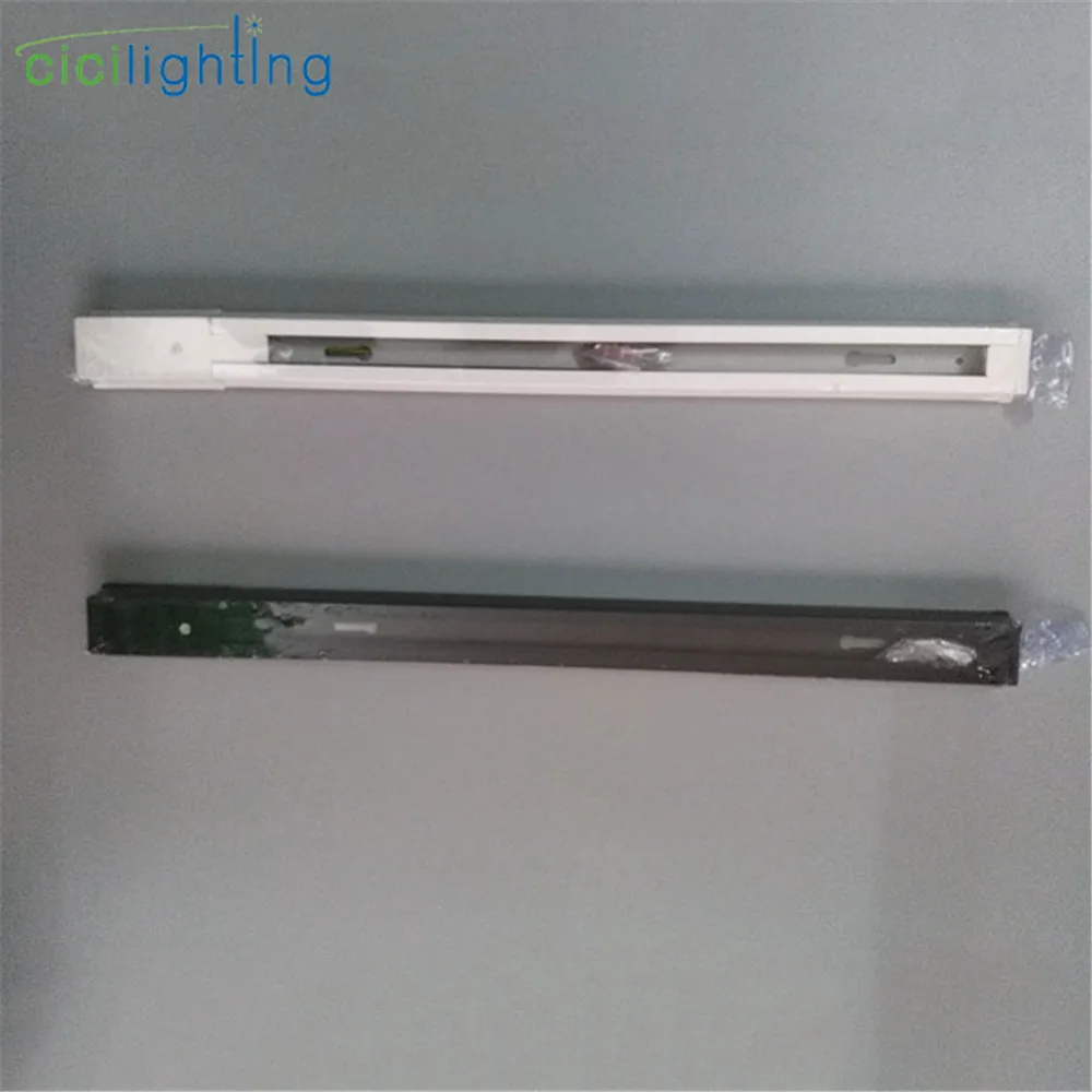 6 قطعة/الوحدة 0.5 m 1 m LED أضواء المسارات السكك الحديدية الأبيض أسود واحد المرحلة 2 سلك السكك الحديدية المسار سطح شنت مصباح المسار موصل