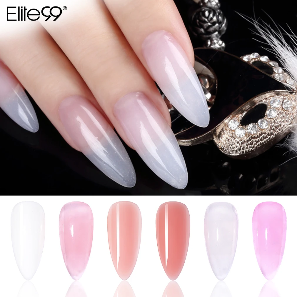 

Elite99 Nail Art Quick Building Nail Extend Gel Jelly Poly Gel Transparent Fibre Glass Gel Varnish Use With Nail Form Brush Pen
