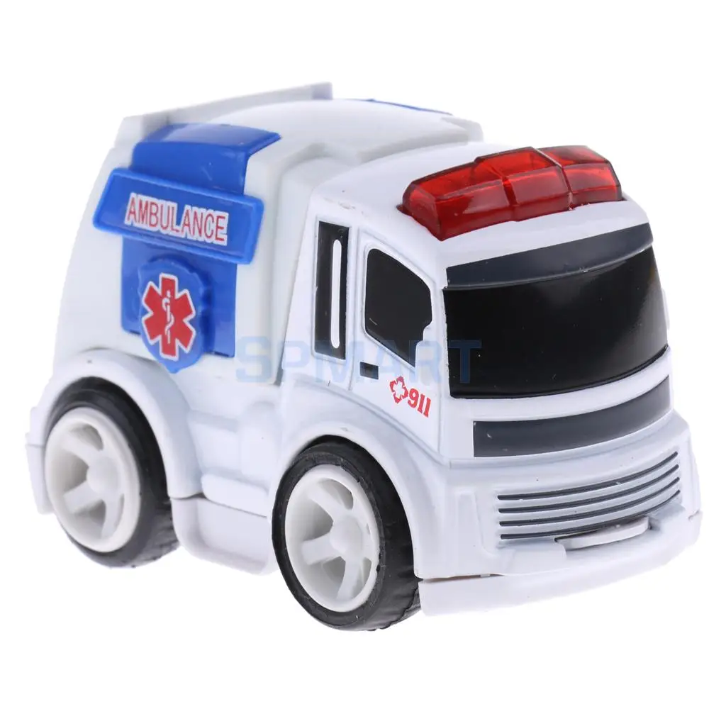 1:64 Scale Alloy Ambulance/Fire Truck Model Diecast Car Kids Children Vehicles Toy Collections Desktop Decor