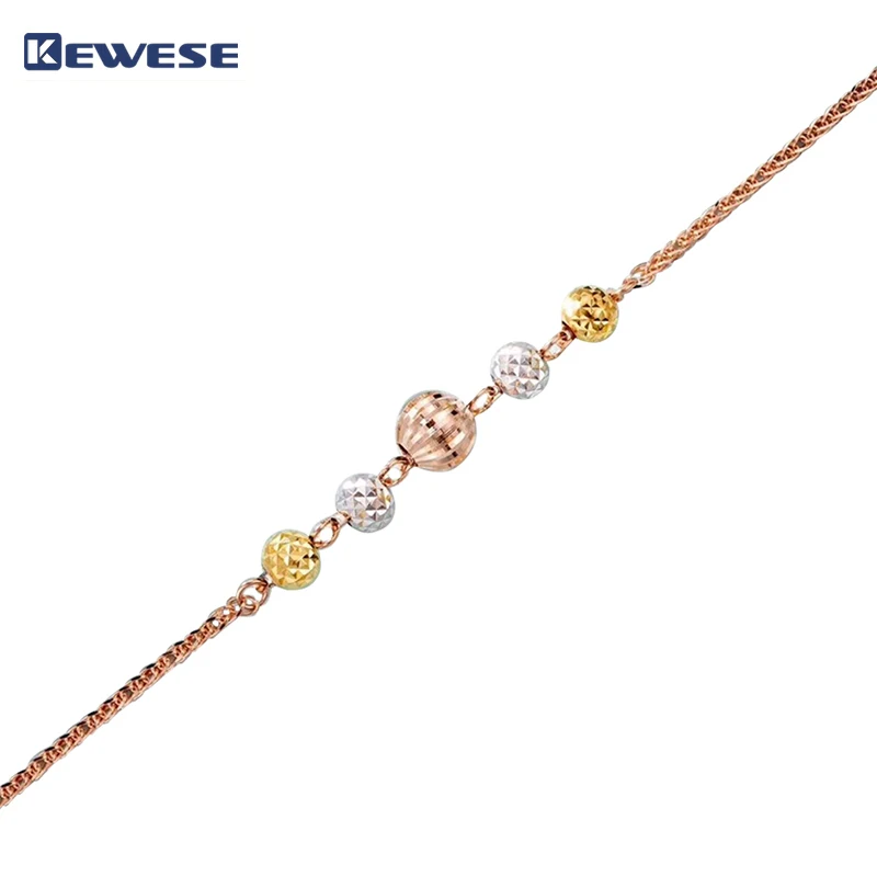 

18k tri-color bracelet, exquisite bead bracelet