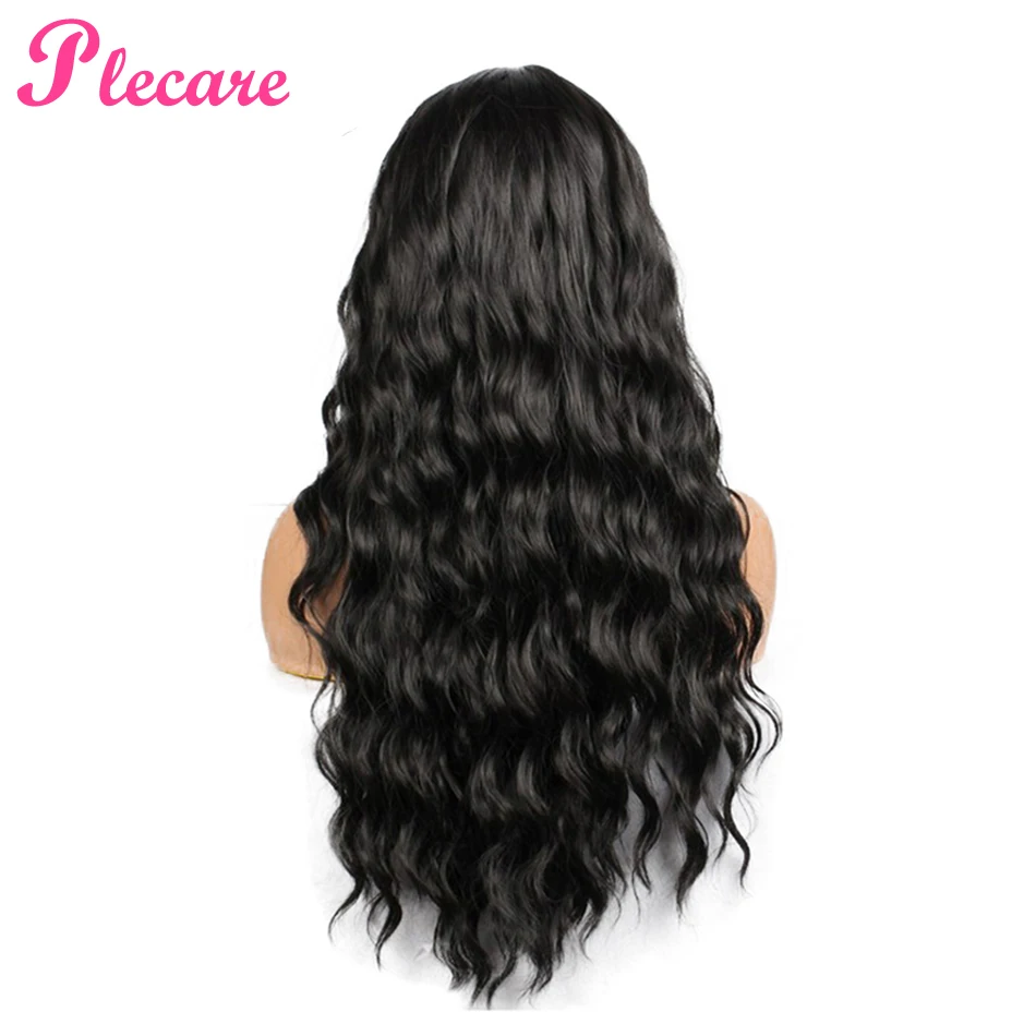 Plecare синтетический парик из натуральных волос на фронте шнурка черный 28 дюймов глубокая волна супер длинные волнистые синтетические парики для черных женщин