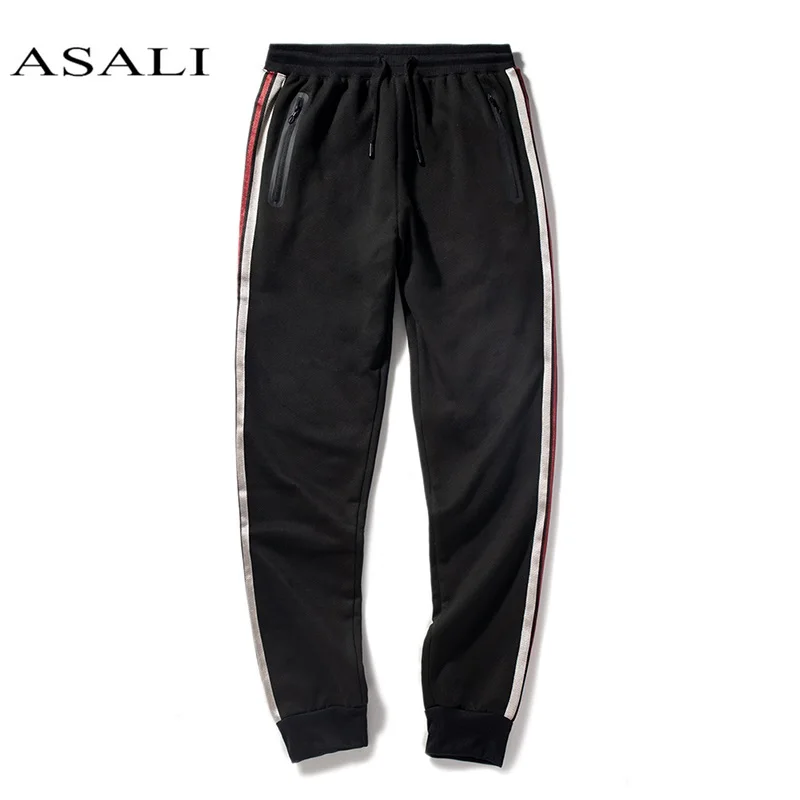 

Pre Order Stripe Men Casual Pants Cotton Slim Straight Trousers Spring Summer Long Pant Male Slight Mens Joggers Solid Plus Size