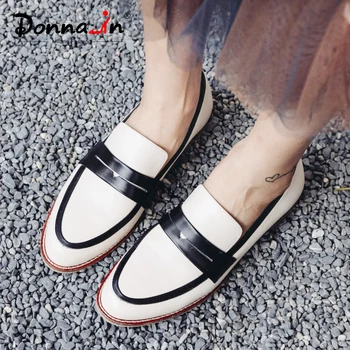 

Donna-in Women Flats Slip on Loafers Genuine Leather Casual Women Shoes Comfortable Autumn Spring Flats Ladies Shoes 2020 New