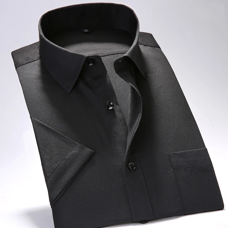 Дикий тренд простой мужской бизнес с коротким рукавом рубашка профессиональная одежда рабочая одежда Повседневная Удобная рубашка