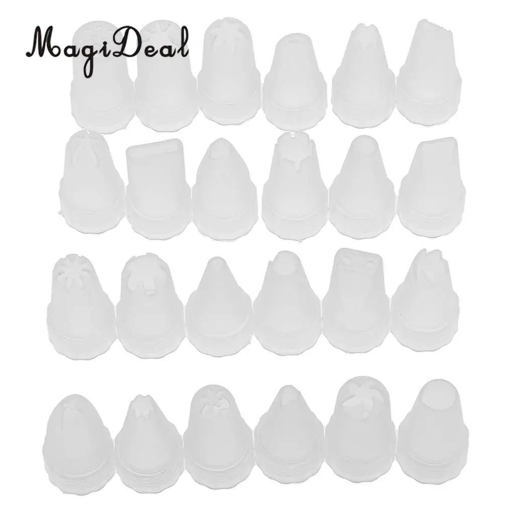 24Pcs Plastic Pastry Tubes Miniature Dollhouse Kitchen Container Set Tableware DIY Mini Clay Toys Decoration
