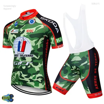

2019 UCI Camouflage Cycling Jersey Sets 12D Bib Shorts Ropa Ciclismo Bicycle Cycling Clothing Set Bicicletas Maillot Ciclismo