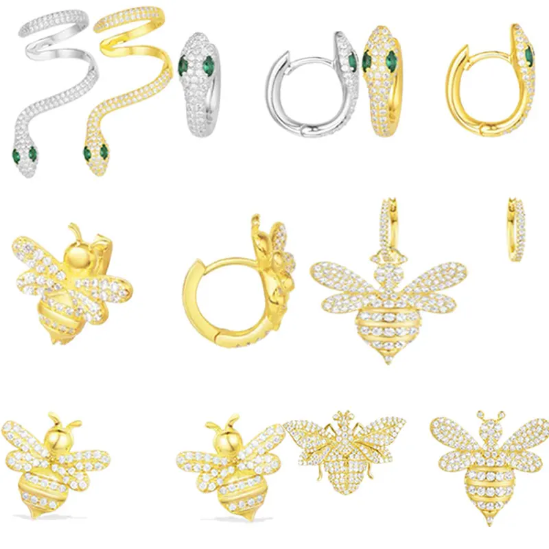 

JEM original 925 sterling silver APM earrings fashion accessories snake bee series high quality earrings free shipping