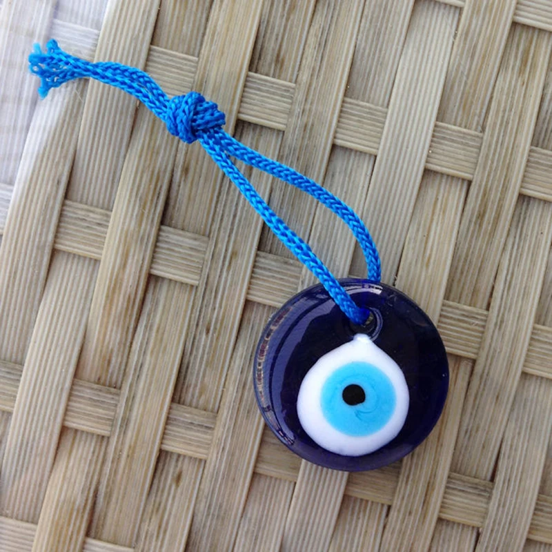 Lampwork Glass Turkish Evil Eye Charm Pendant Car Home Amulet Turkey Ornament KM88