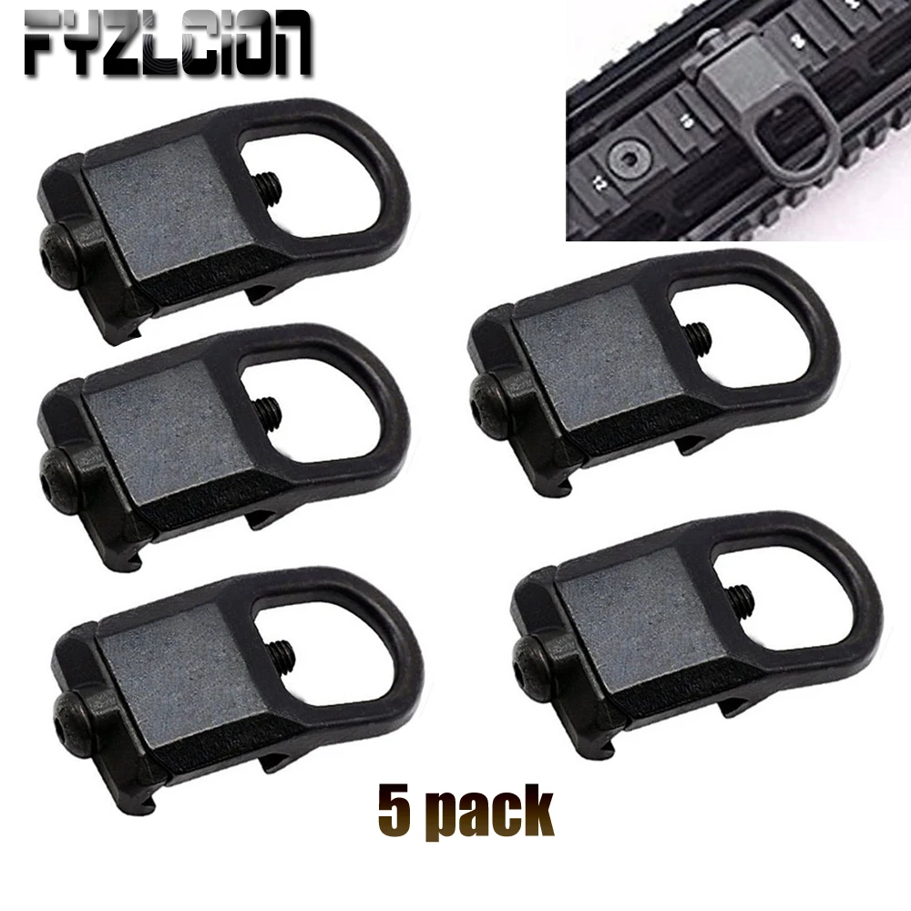 

5PC Hunting Accessories Rail Mounting Harness Adapter 20mm Picatinny Strap Anchorage Ring Buckle Strap Installation and Release