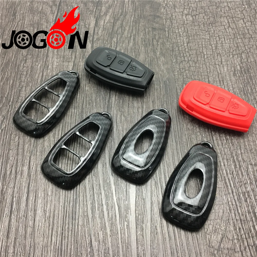 

Carbon Silicone Remote Key Cover Case smart For Ford Focus 3 4 Mondeo MK3 MK4 Kuga Escape Edge Keyring Organizer Car Styling