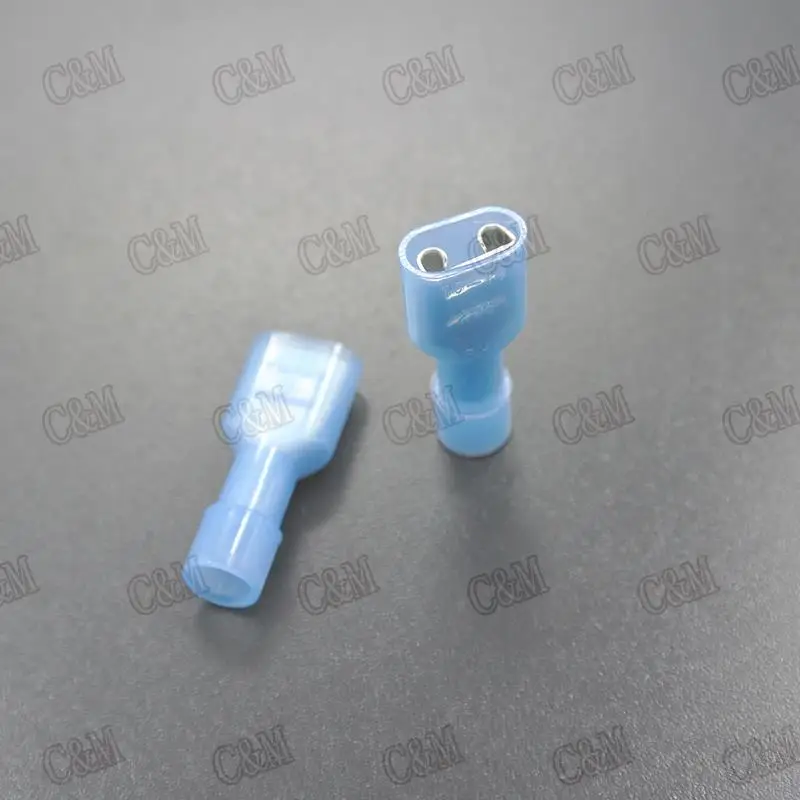 Free Shipping FDFN2 250 Blue Vinyl Fully Insulated Female Disconnects