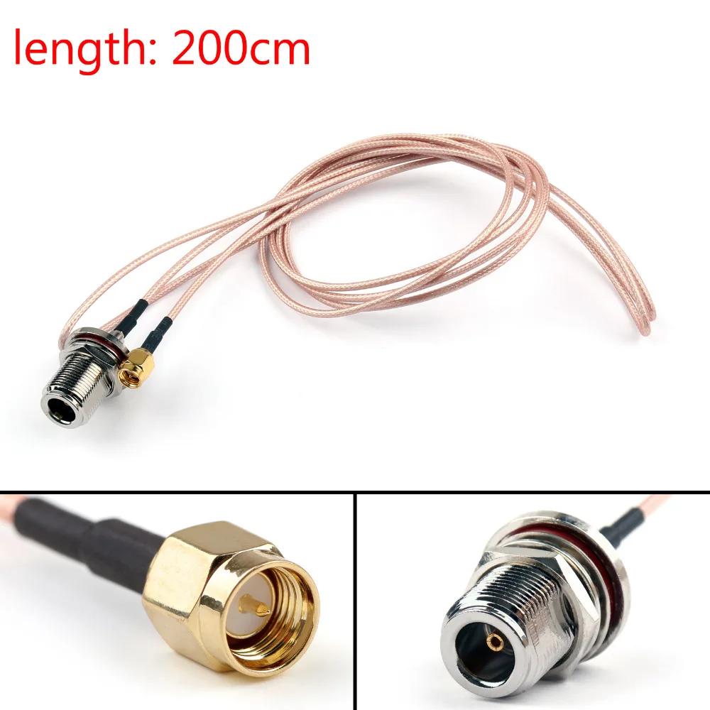 

Areyourshop RG316 Cable N Female Jack Bulkhead To SMA Male Plug Straight Pigtail 1Pcs 6ft 200cm 50ohm New Arrival