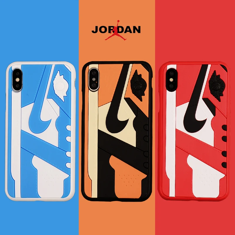 

Tide Brand AJ Sneaker Sport Shoes 3D Emboss Correct Arrow Sign Phone Case for iPhone X XS XR MAX Cover for iPhone 6 6S 7 8 Plus