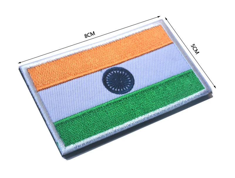 100 Embroidered India Flag Patch Fabric Cloth Armband badge Flag