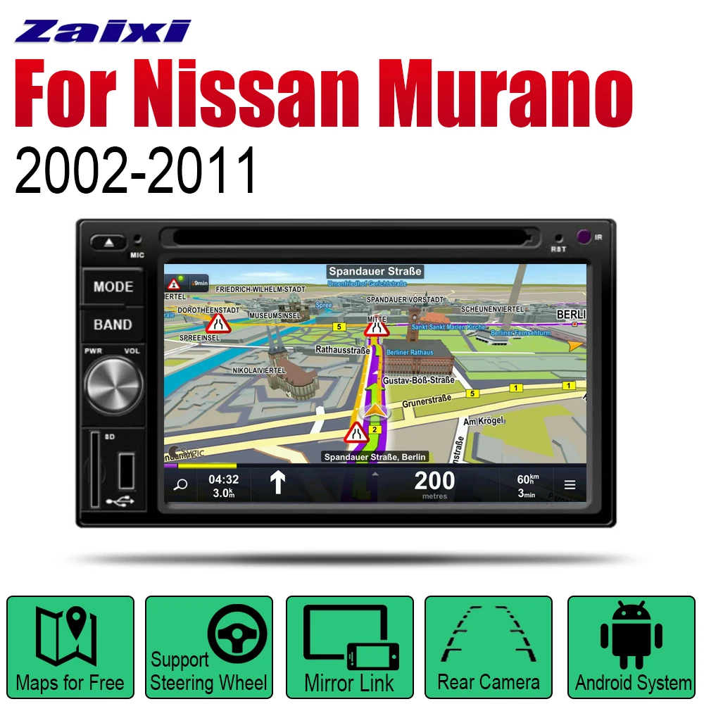

Android 2 Din Auto Radio DVD For Nissan Murano 2002~2011 Car Multimedia Player GPS Navigation System Radio Stereo