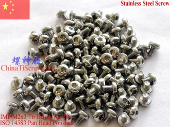 

ISO 14583 Stainless Steel Screws M2x3 Pan Head Torx T6 Driver A2-70 Polished ROHS 100 pcs