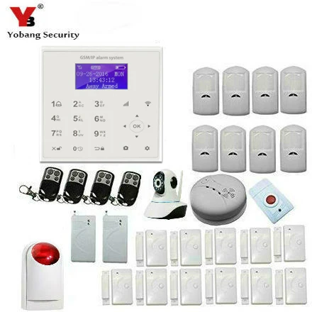 

Yobang Security Wireless WiFi GSM Alarm System Android ios APP Control home Security Alarm System with IP camera