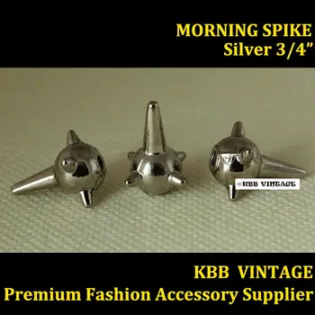 

100pc MORNING Spike Screwback Spike Rock DIY Stud 3/4"Silver