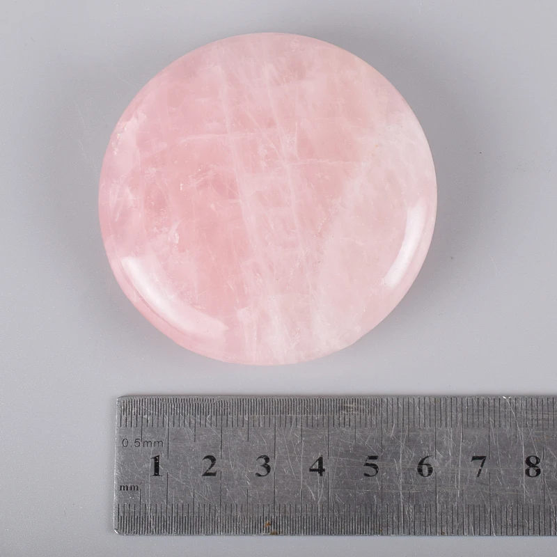 Pedra Chakra Natural Palm, Pedra Grande Massagem Quente, SPA de Cura, Quartzo Rosa Cristal Reiki, Pedra Energia Cuidados de Saรบde, 60mm