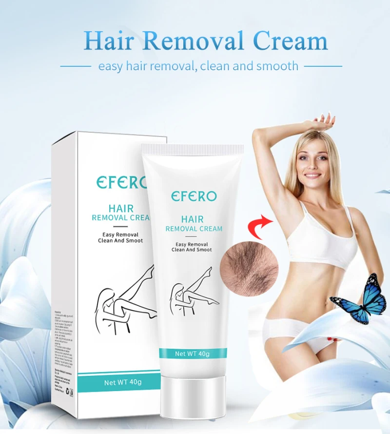 

EFERO 40g Depilatory Cream Hair Removal Cream Painless Effectively Remove Armpit Hand Legs Hair for Body Care TSLM2