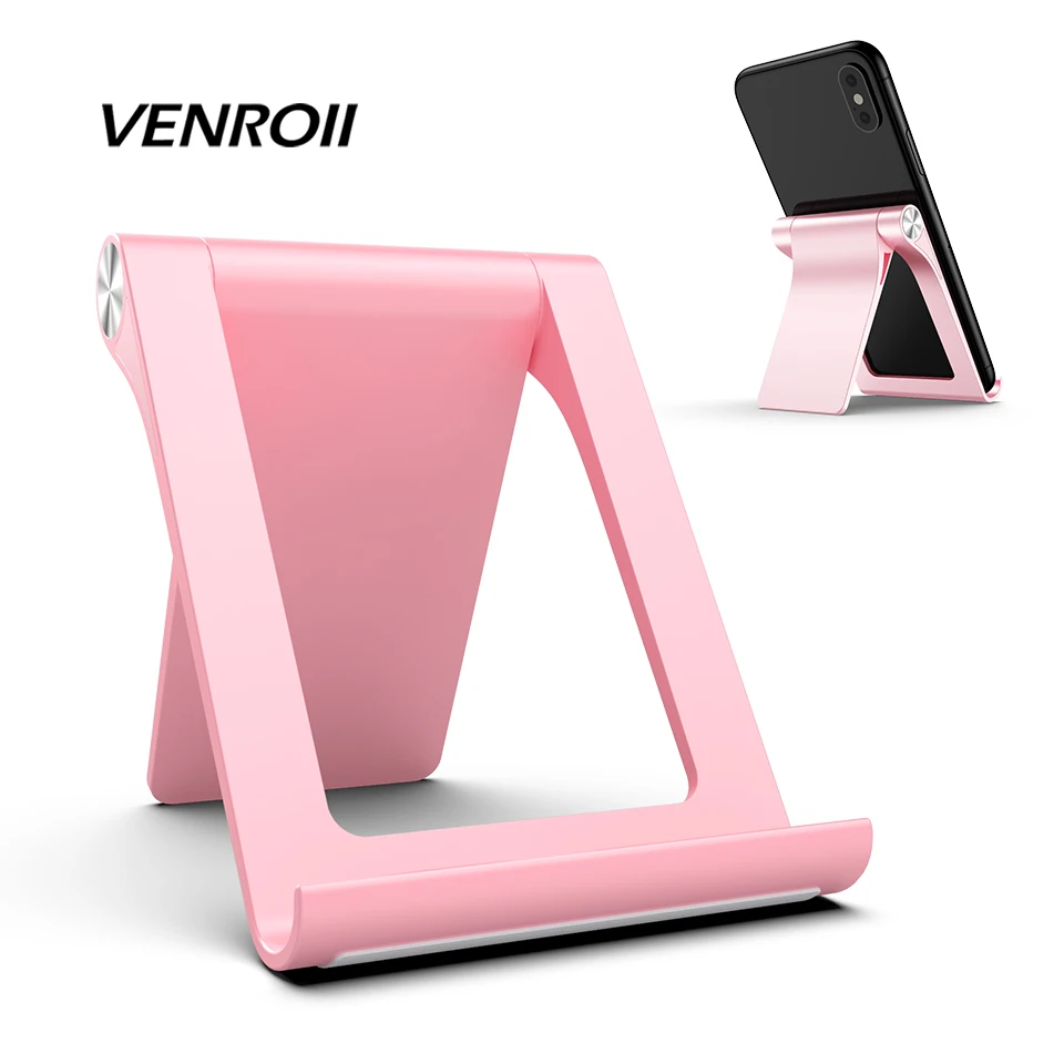 

Venroii Moblie Phone Holder Support for iPhone X 8 7 Plus Foldable Desk Tablet Stand for Samsung Huawei P20 Lite Xiaomi Mi Mix 3