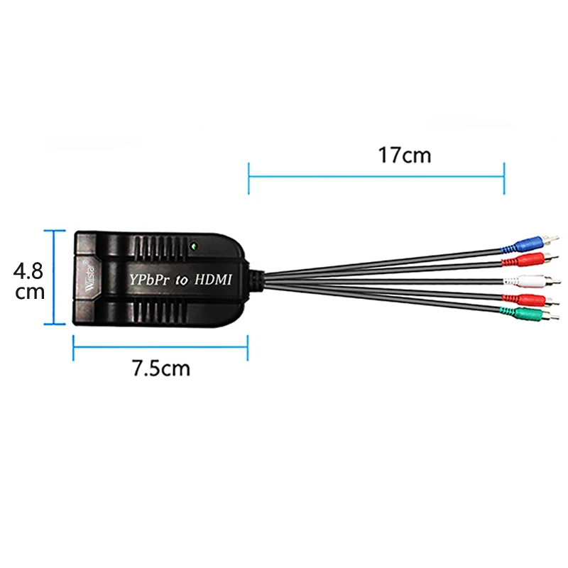 Wiistar 5RCA Ypbpr компонент к HDMI HDTV Видео Аудио конвертер адаптер YPbPr видео и R/L аудио к HDMI конвертер для HDTV