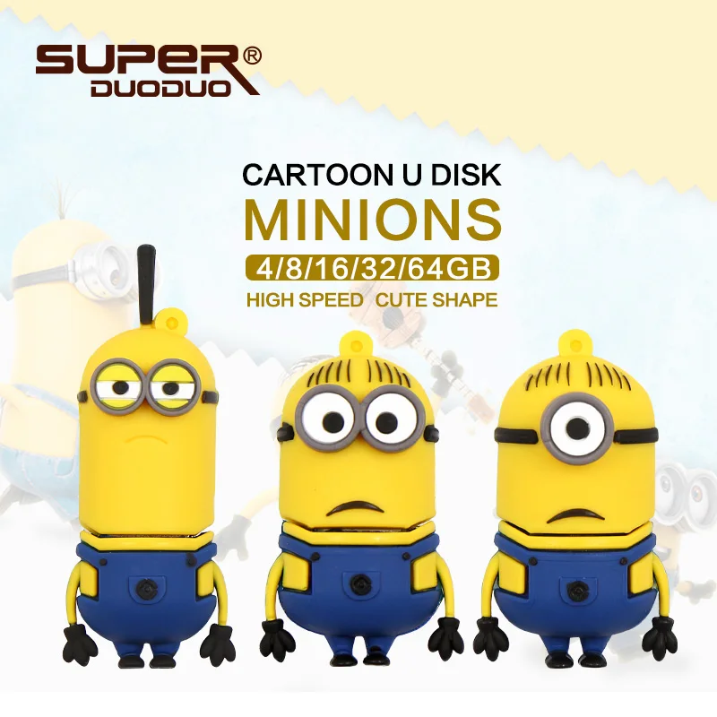 

Hot sale cute minion flash usb Stick 4GB 8GB 16GB Pendrive 32GB Pen Driver 64GB Memory stick 128GB USB Flash Drive u disk