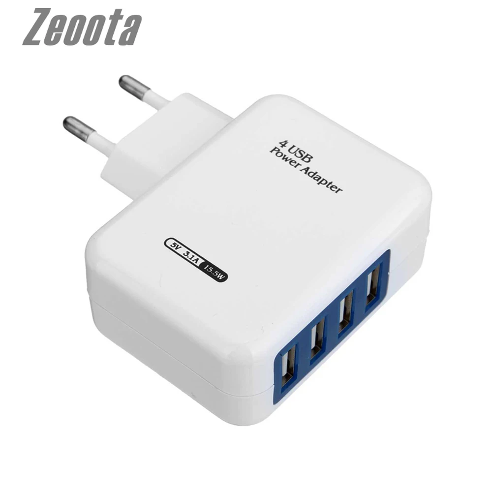 

Zeoota 4-Port Universal Wall USB Charger Adapter For Mobile Phone Charger Device 5V3A Fast Charging for iPhone Xiaomi Tablet