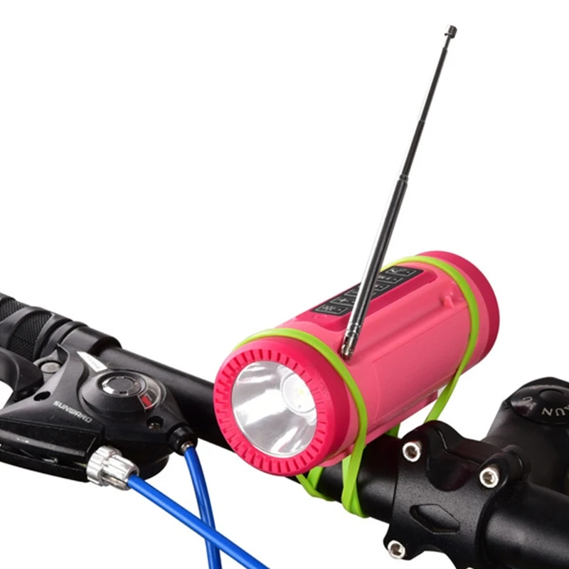 

QAIXAG Bicycle Bluetooth Speaker LED Flashlight With Microphone FM Radio Power Bank