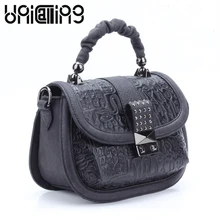 UniCalling стиль коровья кожа Ретро Oracle роскошные сумки женские сумки дизайнерские заклепки сумки из натуральной кожи для женщин