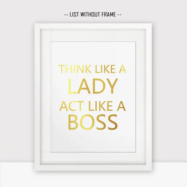 gold foil life quotes think act quotes lady boss quotes gold wall decor friends gift painting wall art poster office decor w09 painting quotes online