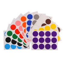 12 листов/набор 25 мм DIY стикер s Красочные письма круглые этикетки наклейки в горошек пустые самоклеящиеся круглая бумага тег