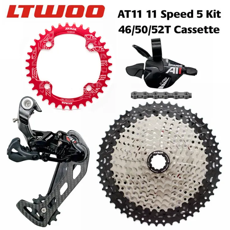 LTWOO AT11 горный велосипед 11 Скорость комплект передачи для велосипедной/цепи велосипеда пальцами велосипедные аксессуары для трансмиссии - Цвет: RED 34T AND 11-50T