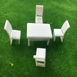 10 компл. 1/50 миниатюрный обеденный кухонный стол модель стула DIY кукольный домик диорама макет архитектурный обеденный игры игрушечные