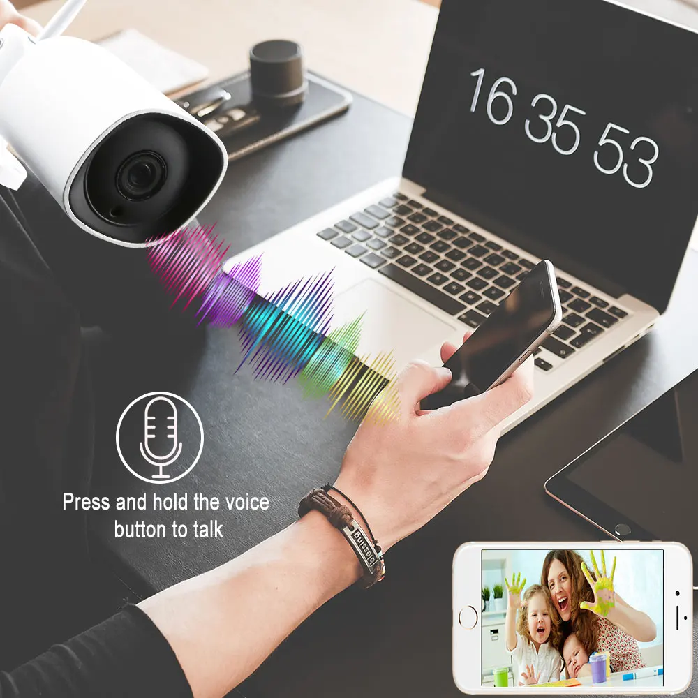 PTZ Camera WiFi ip 2MP Bullet camera Full Color Night Vision Waterproof outdoor security camera wifi smart IP camera onvif