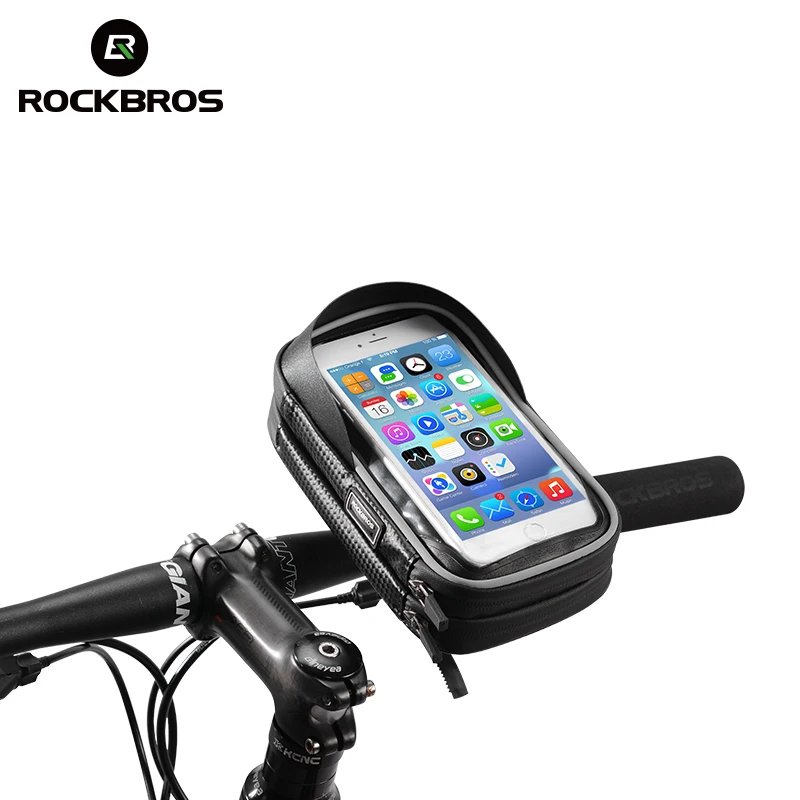 melhor ROCKBROS MTB Bicicleta de Estrada Saco 6 Polegada Reflexivo Duplo À Prova de Chuva Saco Titular do Cartão de Tela de Toque Do Telefone Sacos de Bicicleta Da Bicicleta Da Frente sacos