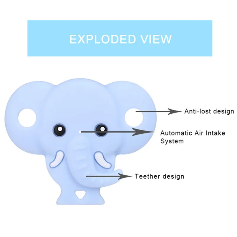 Chenkai 10 шт. BPA бесплатно силиконовые слон соска пустышка Прорезыватель DIY новорожденного ребенка кормящим ювелирных изделий игрушки