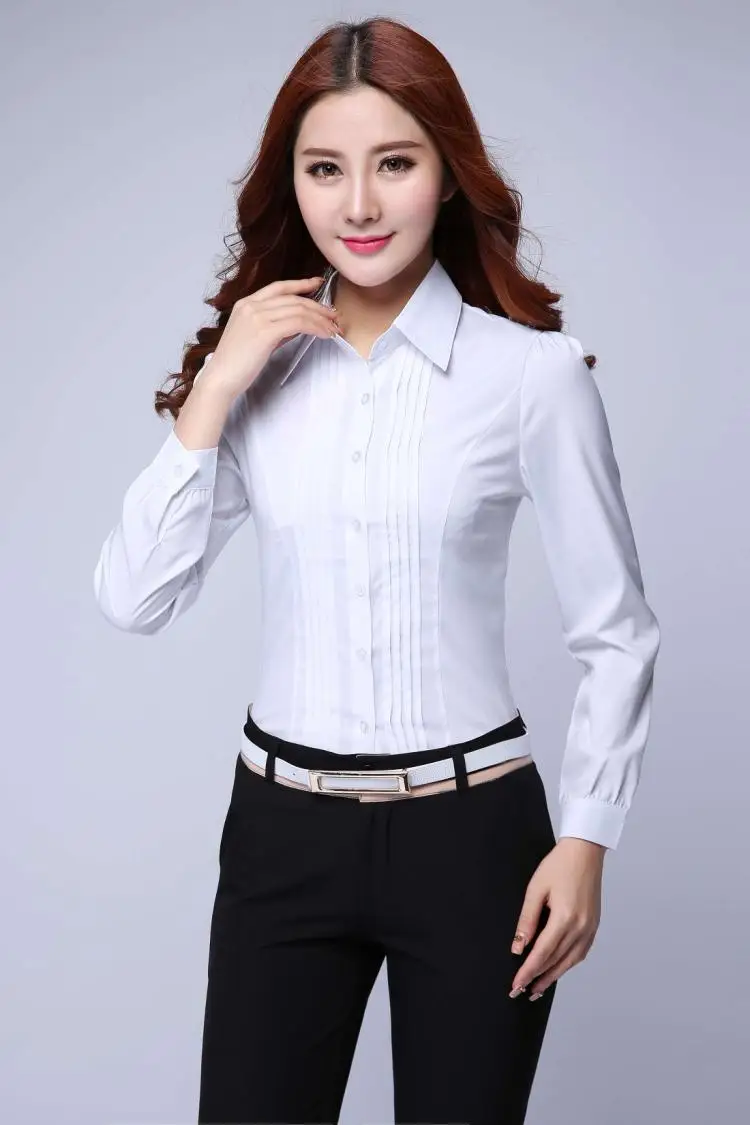 Модная официальная рубашка, женская одежда, блузка, тонкая, длинный рукав, белая блузка, элегантная, офисная, для девушек, для работы, топы, плюс размер, 5XL